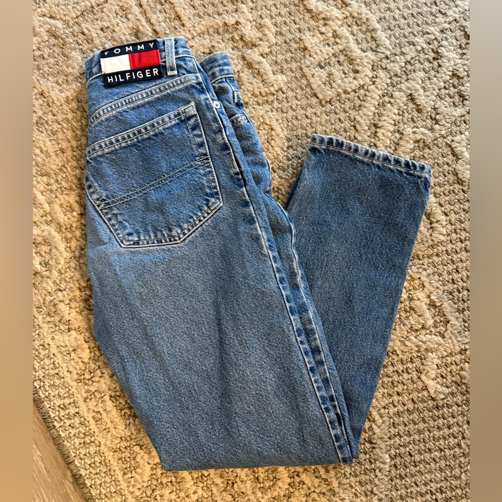 VINTAGE Tommy Hilfiger Blue Denim with Logo Patch